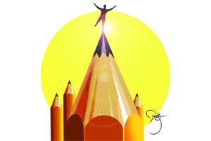 खोडरबर आणि पेन्सिल