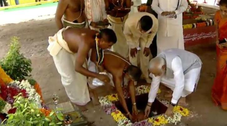 Narendra Modi, lays foundation Narendra Modi, lays foundation