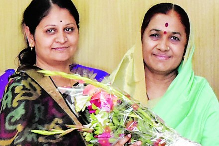 महिला बालकल्याण सभापती वत्सला खैरे व उपसभापती शीतल भामरे.
