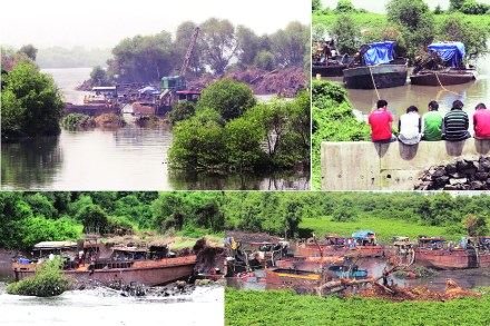 ठाण्यात वाळू माफियांवर प्रशासनाची धडक कारवाई ; कोटय़वधींची सामग्री जप्त ठाण्यात वाळू माफियांवर प्रशासनाची धडक कारवाई ; कोटय़वधींची सामग्री जप्त