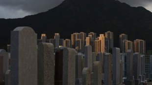Hong Kong, Dead people, grave stone at a cemetery, Loksatta
