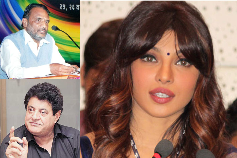 संमेलनाध्यक्ष श्रीपाल सबनीस, गजेंद्र चौहान व प्रियंका चोप्रा