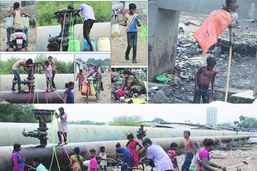 मुख्य जलवाहिनीचा ‘वॉल’ ढिला करून त्यात पाइप टाकून याठिकाणी दिवसाढवळय़ा पाणीचोरी सुरू आहे. मुख्य जलवाहिनीचा ‘वॉल’ ढिला करून त्यात पाइप टाकून याठिकाणी दिवसाढवळय़ा पाणीचोरी सुरू आहे.