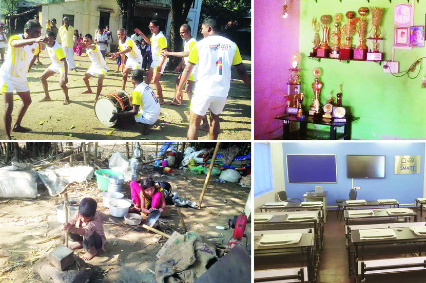आदिवासी जमातींच्या प्रामुख्याने वस्त्या असल्या तरी डोंगर-दऱ्यांमधील वस्त्यांमध्ये ठाकूर (ठाकर) समाजही मोठय़ा प्रमाणात आहे. 