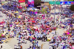 किसान सभेच्या मुक्कामाने वाहतुकीची ‘परीक्षा’
