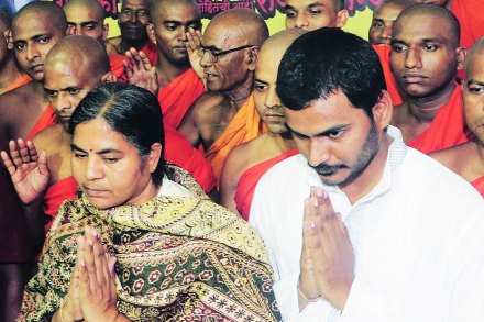 रोहित वेमुला याचा भाऊ राजा याने आई राधिका वेमुलासह गुरुवारी दादर येथील आंबेडकर भवनात बौद्ध धम्माची दीक्षा घेतली.