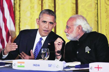 अमेरिकेचे अध्यक्ष बराक ओबामा यांनी गुरुवारी आयोजित केलेल्या मेजवानीप्रसंगी पंतप्रधान नरेंद्र मोदी