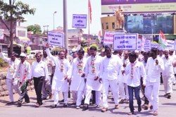 कराडमध्ये काँग्रेसचा मोदी सरकारविरोधात मोर्चा