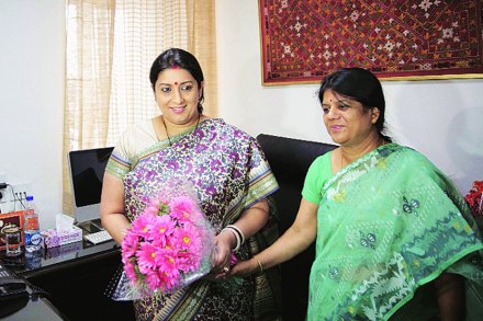कॅबिनेट फेरबदलात स्मृती इराणी यांच्याकडील मनुष्यबळ विकास मंत्रालय काढून वस्त्रोद्योग मंत्रालयाची जबाबदारी देण्यात आली होती.