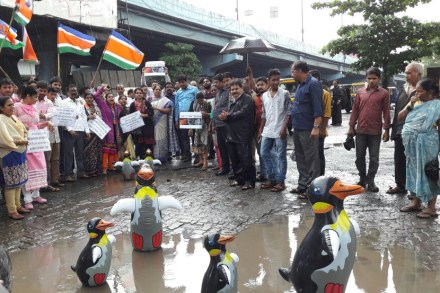 MNS, protests, TMC, pothole, penguin MNS, protests, TMC, pothole, penguin