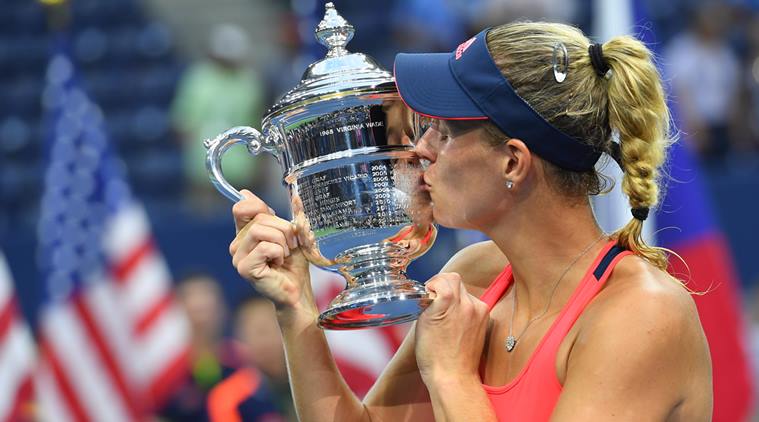 Sept 10, 2016; New York, NY, USA; Angelique Kerber of Germany celebrates with the trophy after defeating Karolina Pliskova of the Czech Republic in the women's final on day thirteen of the 2016 U.S. Open tennis tournament at USTA Billie Jean King National Tennis Center. Mandatory Credit: Robert Deutsch-USA TODAY Sports Sept 10, 2016; New York, NY, USA; Angelique Kerber of Germany celebrates with the trophy after defeating Karolina Pliskova of the Czech Republic in the women's final on day thirteen of the 2016 U.S. Open tennis tournament at USTA Billie Jean King National Tennis Center. Mandatory Credit: Robert Deutsch-USA TODAY Sports