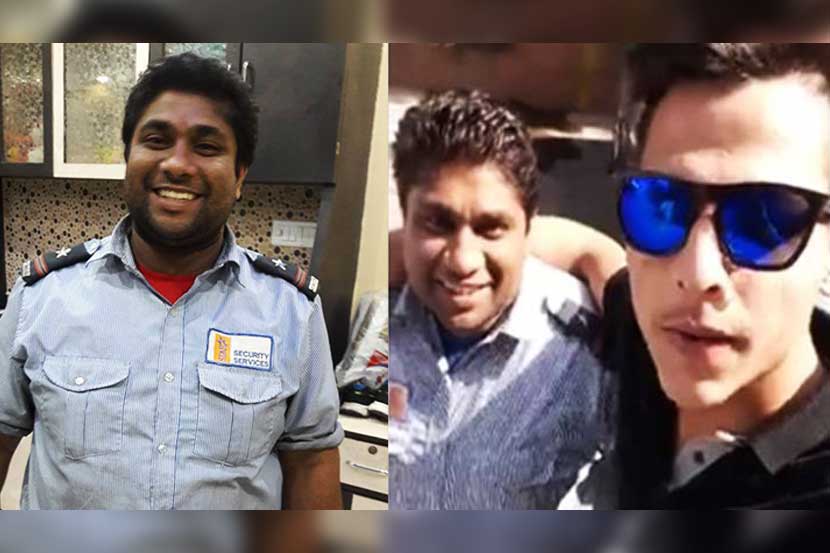 कोलकातामधल्या एका बिल्डिंगमध्ये शौविक हे सुरक्षारक्षक म्हणून काम करतात. (छाया सौजन्य : आदर्श सिंग / फेसबुक )