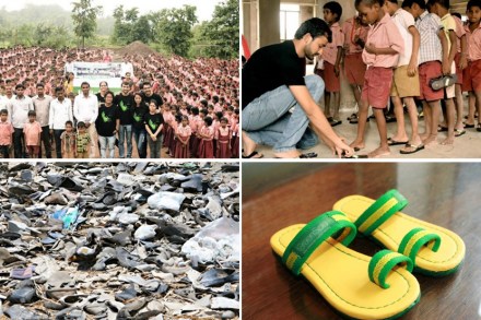 दोन भारतीय तरूणांनी या जुन्या चप्पलचा पुनर्वापर करून टिकाऊ आणि पर्यावरणस्नेही जोड तयार केले आहेत.
