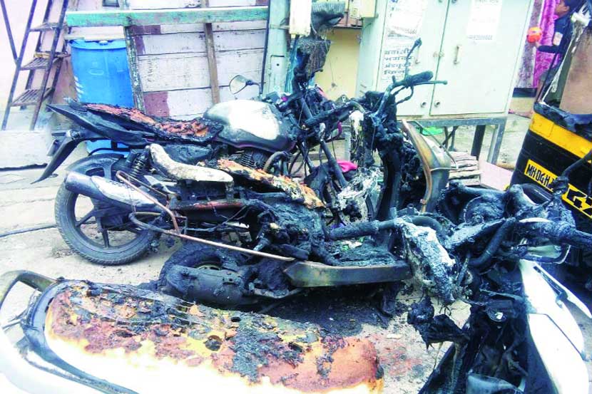 bike set ablaze