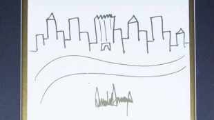 the New York skyline drawing, Donald Trump