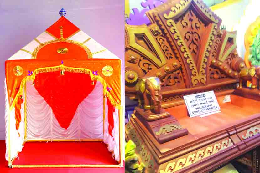 गणरायासाठी पर्यावरणस्नेही कापडाचे मखर