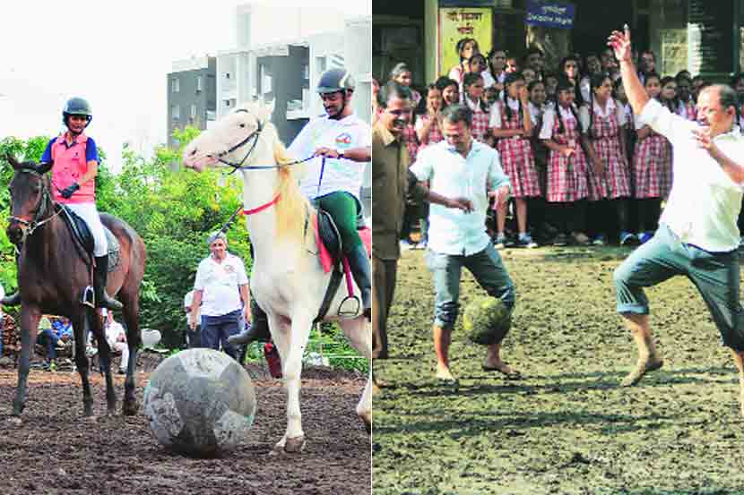 अश्वारोहक व रिक्षावाले काकांच्या सहभागाने फुटबॉल दिन साजरा - Marathi ...