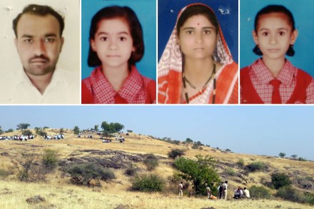 दोन मुली व पत्नीची दगडाने ठेचून हत्या करून पतीने गळफास घेऊन आत्महत्या केल्याची धक्कादायक घटना सोलापूर जिल्ह्यातील माळशिरस तालुक्यात घडली.