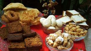 various food items at home on Christmas