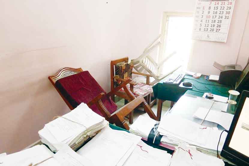broke chair in family court