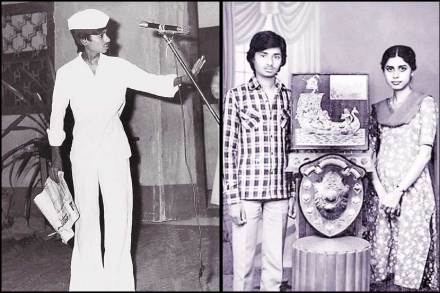 वादविवाद स्पर्धेतील सांघिक पारितोषिक.. सोबत सरिता कुलकर्णी 