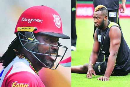 ख्रिस गेल व आंद्रे रसेल ख्रिस गेल व आंद्रे रसेल