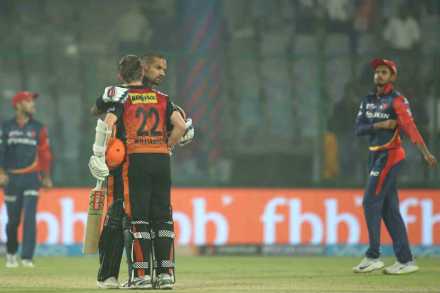 शिखर धवनची नाबाद ९२ तर विल्यमसनची नाबाद ८३ धावांची खेळी (छाया सौजन्य: बीसीसीआय)
