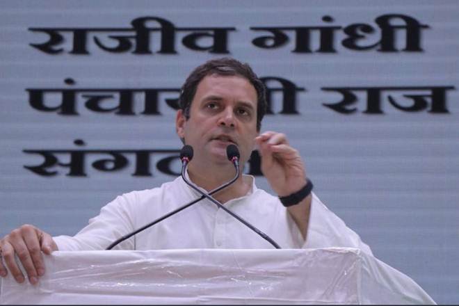 Rahul Gandhi addressing an event in Raipur, Chhattisgarh on Thursday. (INC India)