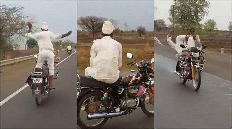 आपला जीव धोक्यात घालून हे आजोबा रस्त्यावर स्टंटबाजी करत होते. 