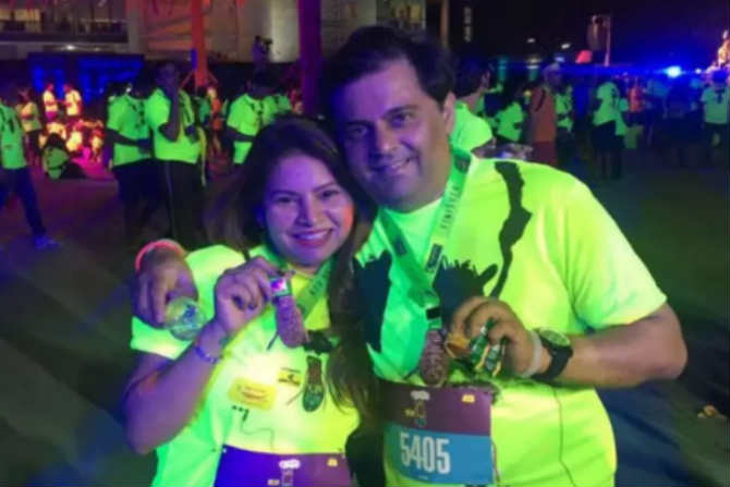 megha dhade with husband aditya