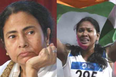 ममता बॅनर्जी आणि सुवर्णपदक विजेती स्वप्ना बर्मन ममता बॅनर्जी आणि सुवर्णपदक विजेती स्वप्ना बर्मन