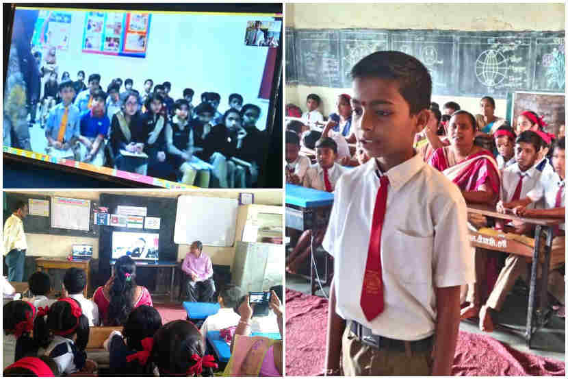 पुणे जिल्ह्यातील जिल्हा परिषद शाळेतील विद्यार्थ्यांनी व्हिडीओ कॉलद्वारे पाकिस्तानी विद्यार्थ्यांशी थेट संवाद साधला.