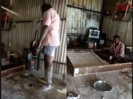 पाणीपुरी खाणाऱ्यांनो सावधान, पुरीचे पीठ पायाने तुडवत असल्याचा व्हिडिओ आला समोर पाणीपुरी खाणाऱ्यांनो सावधान, पुरीचे पीठ पायाने तुडवत असल्याचा व्हिडिओ आला समोर