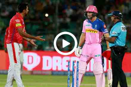 Video : काही कळण्याआधीच बटलर धावबाद; मैदानावरच घातला अश्विनशी राडा