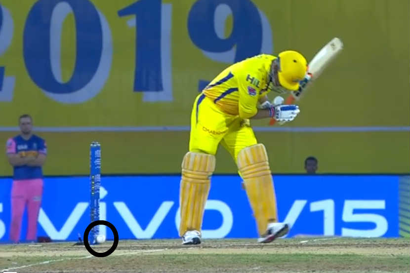 IPL 2019 : धोनीचं दैव बलवत्तर, बॉल स्टम्पला लागूनही Not Out