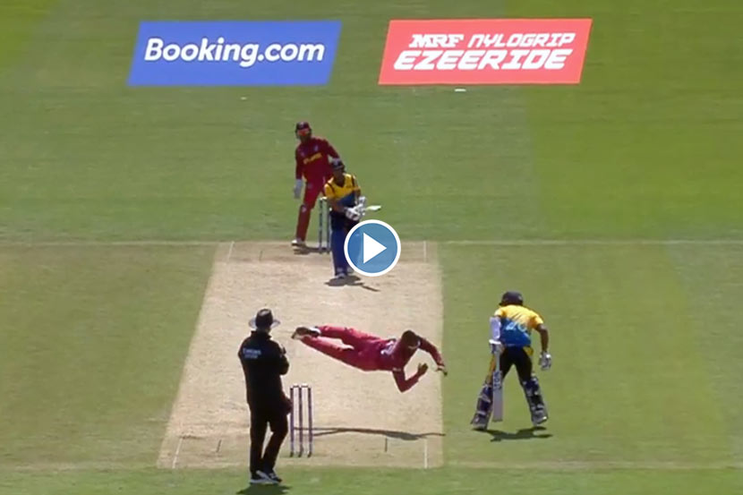 Video : विंडीजच्या फॅबियनने घेतला भन्नाट Flying Catch