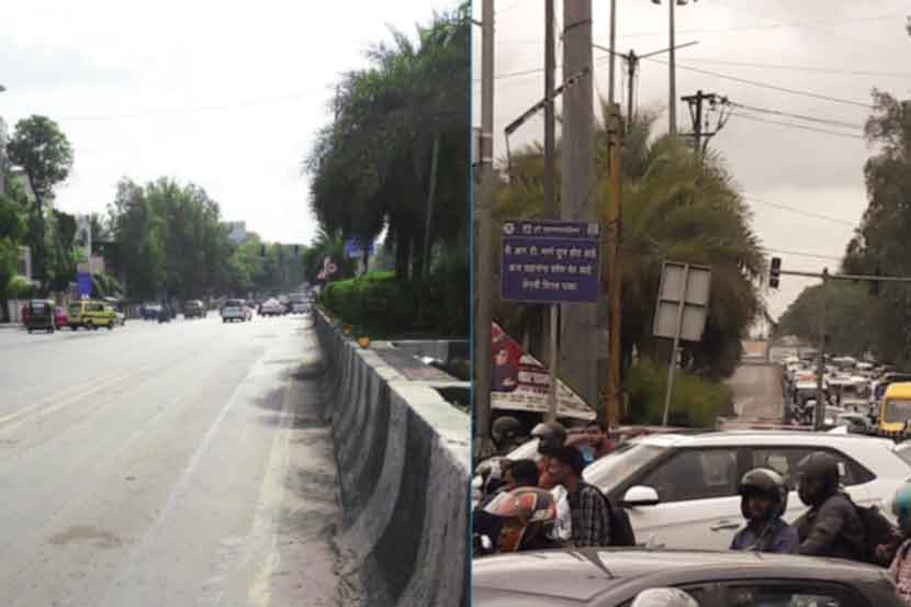 नगर रस्त्यावरील कोंडी फुटली