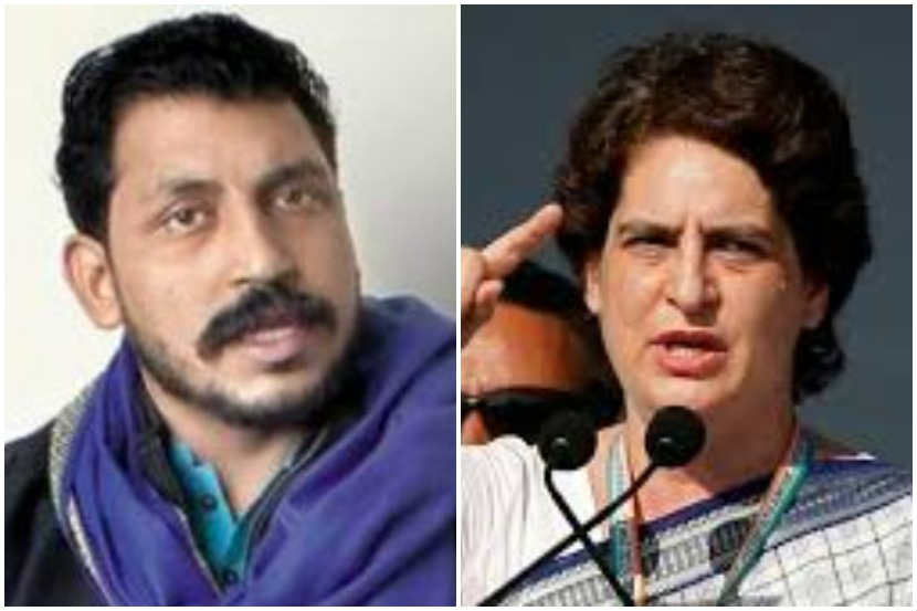 चंद्रशेखर आझाद आणि प्रियंका गांधी