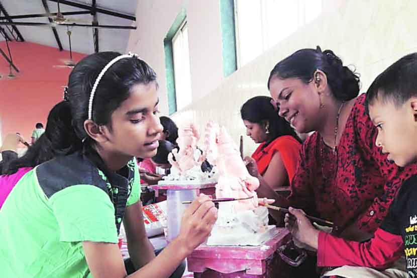 पर्यावरणपूरक गणेशमूर्ती कार्यशाळा उत्साहात