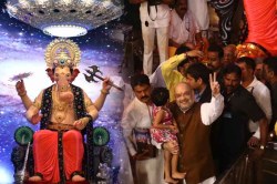 केंद्रीय गृहमंत्री अमित शाह ‘लालबागच्या राजा’च्या चरणी लीन