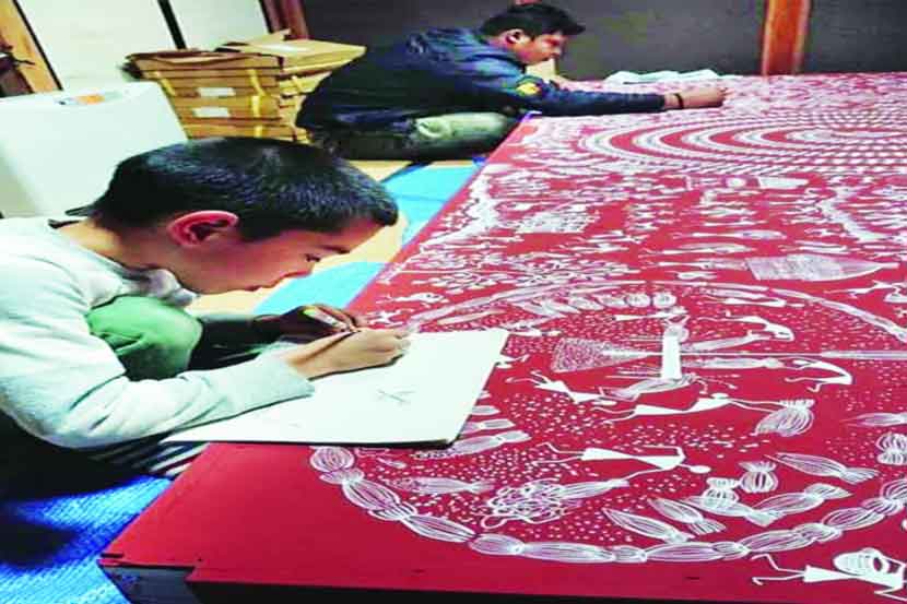 जपानच्या भिंतीवर वारली संस्कृतीचा ठसा