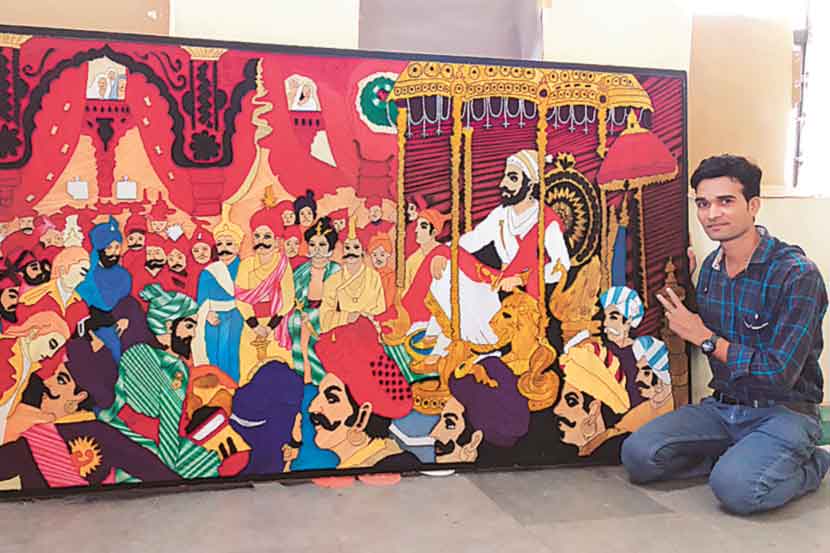 शिवराज्याभिषेकावरील स्ट्रिंग चित्राची ‘एशिया बुक’मध्ये दखल