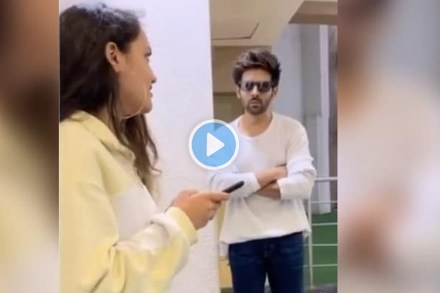 Video : एकटक पाहणाऱ्या कार्तिक आर्यनमुळे तरुणी वैतागली, अन्..