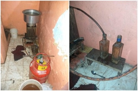 घरातील हातभट्टीचा अड्डा उध्वस्त, दोघांना अटक