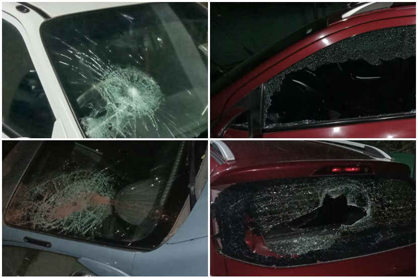 पिंपरी : शहरात एका सशस्त्र टोळक्याने केलेली गाड्यांची तोडफोड.