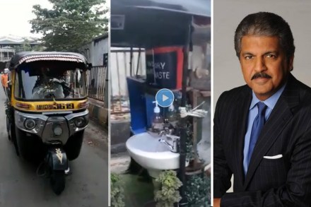 मुंबईतील या रिक्षात WiFi, सॅनिटायझर, बेसीन आणि झाडंही; महिंद्रा म्हणतात…