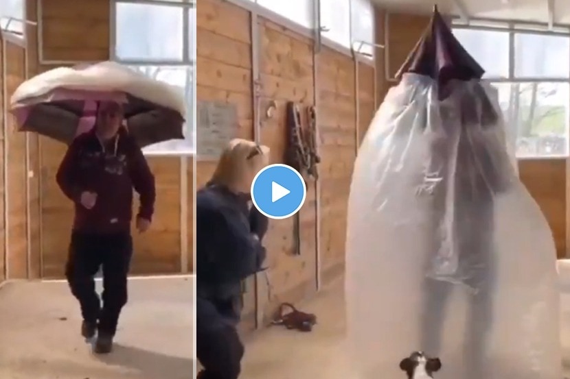 करोनापासून संपूर्ण सुरक्षा; हा करोना छत्रीचा मजेदार व्हिडीओ पाहिलात का? करोनापासून संपूर्ण सुरक्षा; हा करोना छत्रीचा मजेदार व्हिडीओ पाहिलात का?