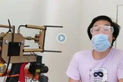 Viral Video : ‘मास्क गन’च्या मदतीने काही सेकंदात घालता येणार मास्क