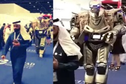 Viral Video : हा ८ फुटांचा रोबोट खरोखरच बहरीनच्या राजाचा बॉडीगार्ड आहे का?