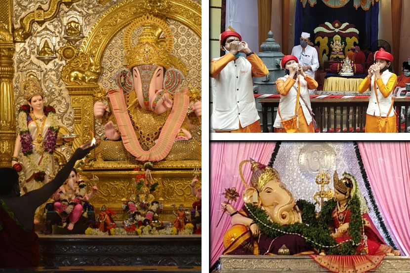 पुणे : पाचही मानाचे गणपती उत्सव मंडपात विराजमान झाले.